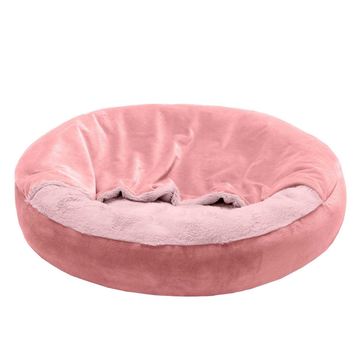 Velvet Faux Fur Hooded Donut Bed Y2760