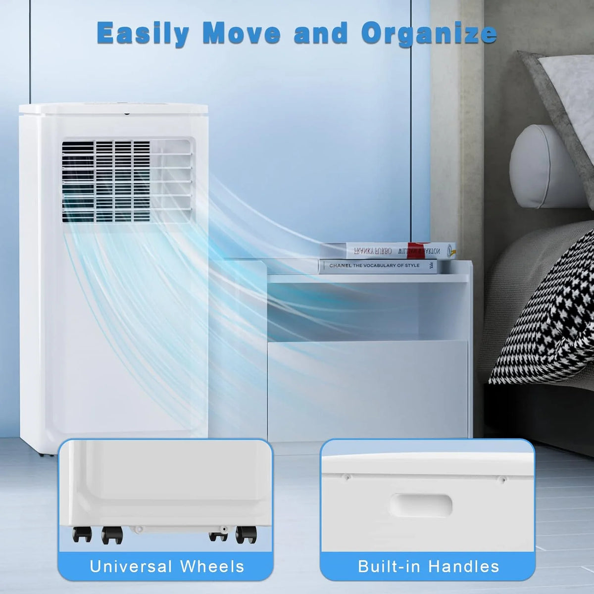 8000 BTU Portable Indoor Air Conditioner with Remote Control X8641