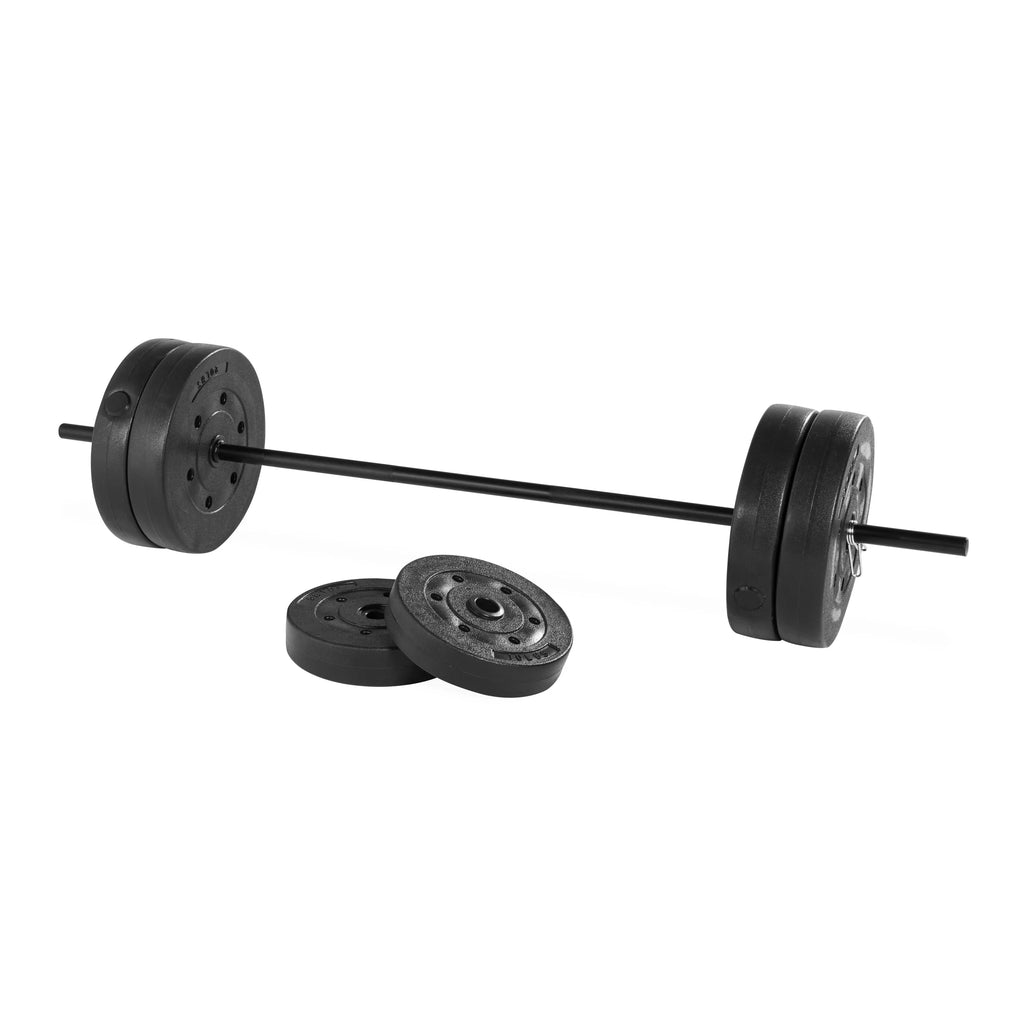 Adjustable Weight Bench with Rack and 90 lb Vinyl Weight Set J9293