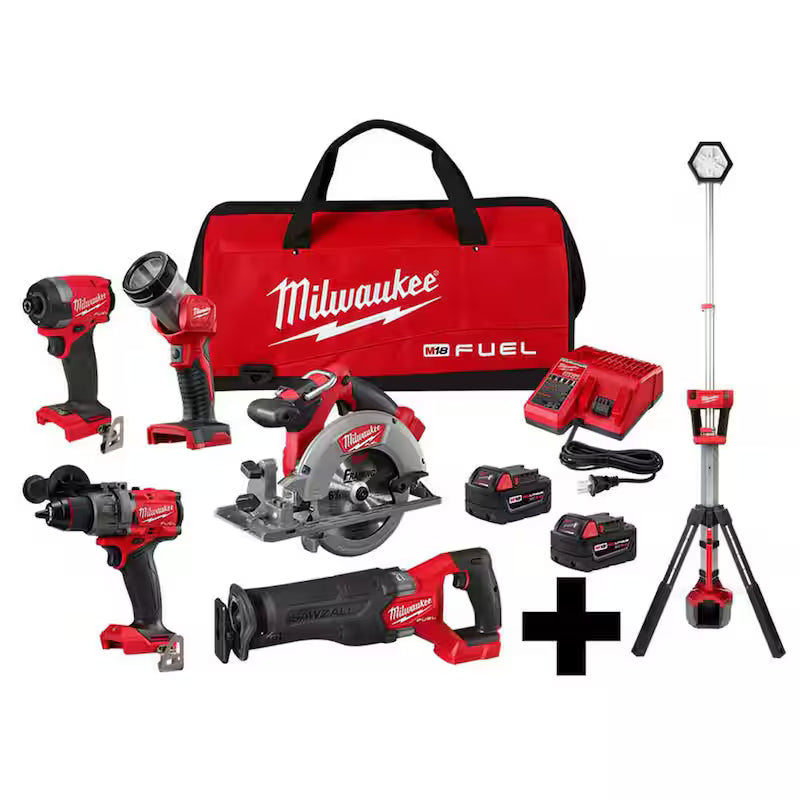 18-Volt Lithium-Ion Brushless Cordless Combo Kit (5-Tool) with Rocket Light M15550