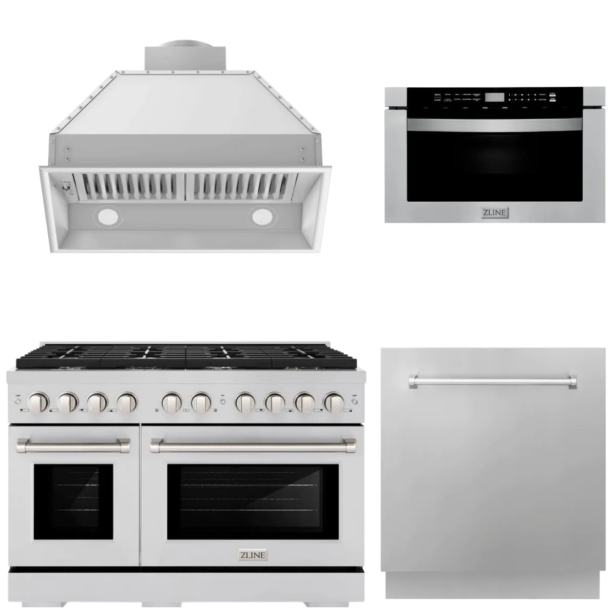 48 Gas Range, Range Hood Insert, Microwave Drawer and Dishwasher P6821