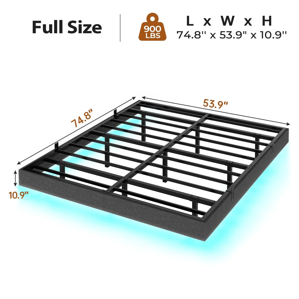 Queen Size LED Lights Metal Platform Bed D8520