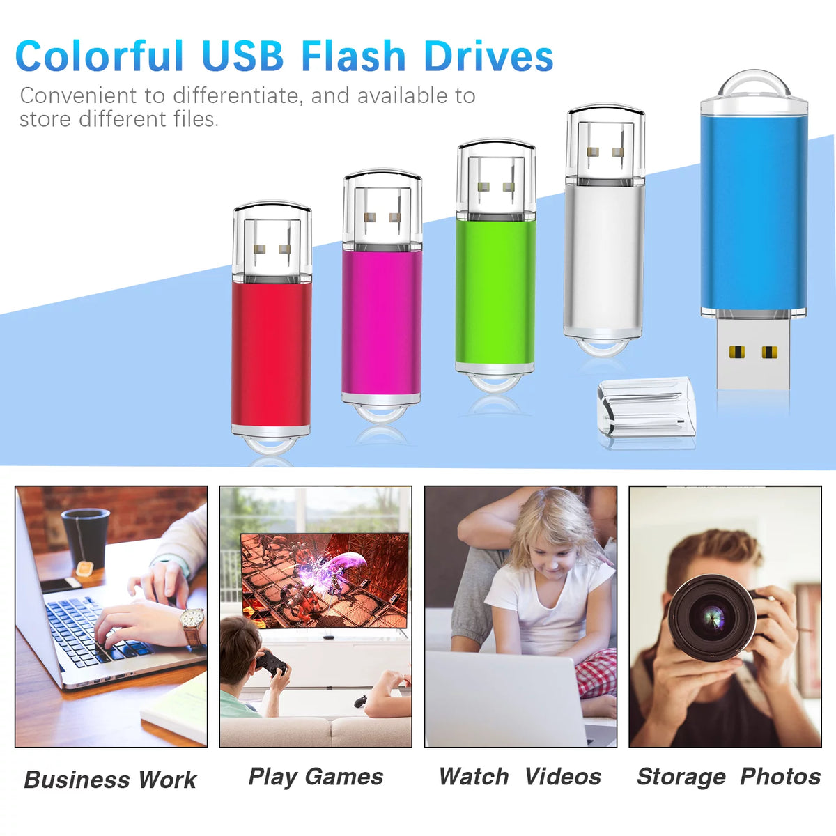 Multicolor 10pack 4 GB USB 2.0 Flash Drives M526993
