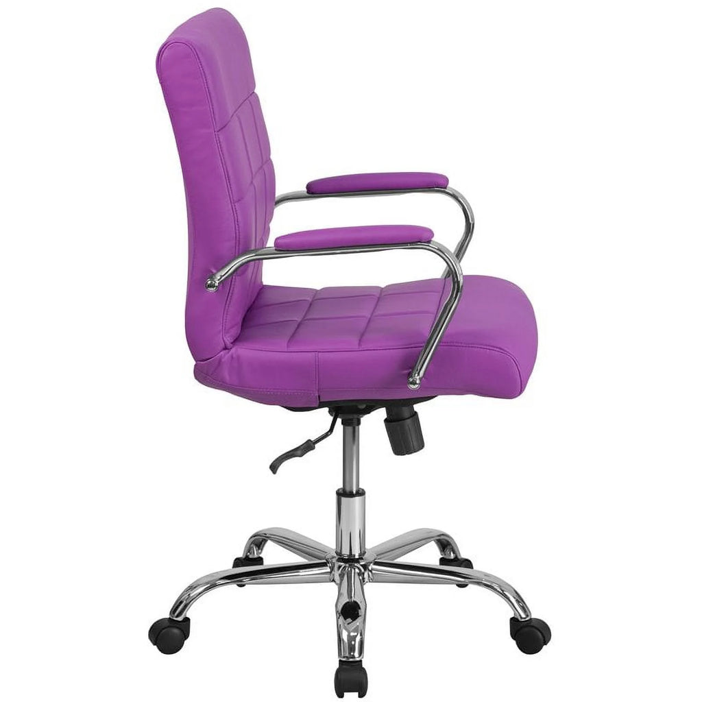 Purple Faux Leather Swivel Office Chair E8892