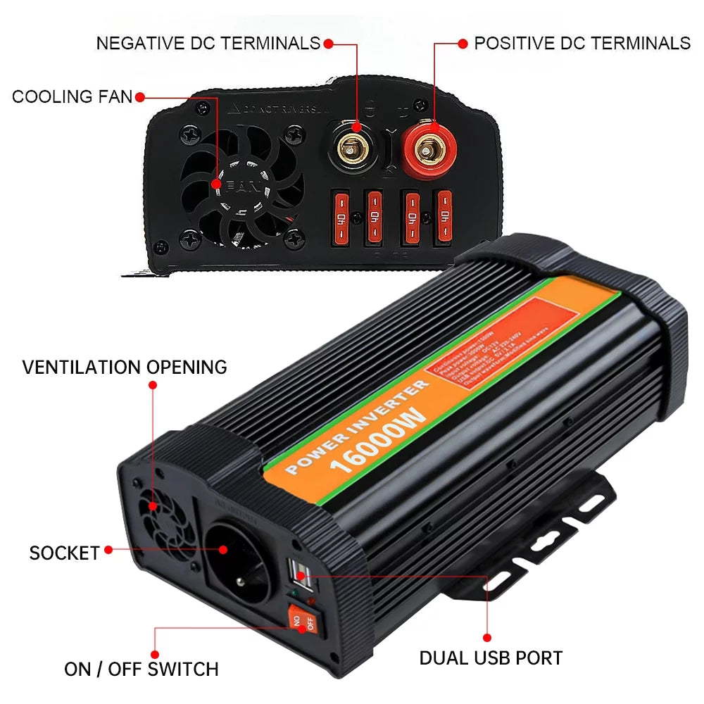 16000 Watts Power Inverter Converter DC 12V to AC 110V U569220