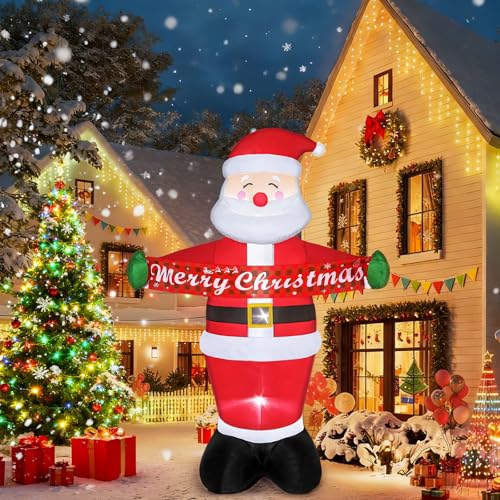 7FT Christmas Inflatable Santa Claus with Built-in LED Lights I977753