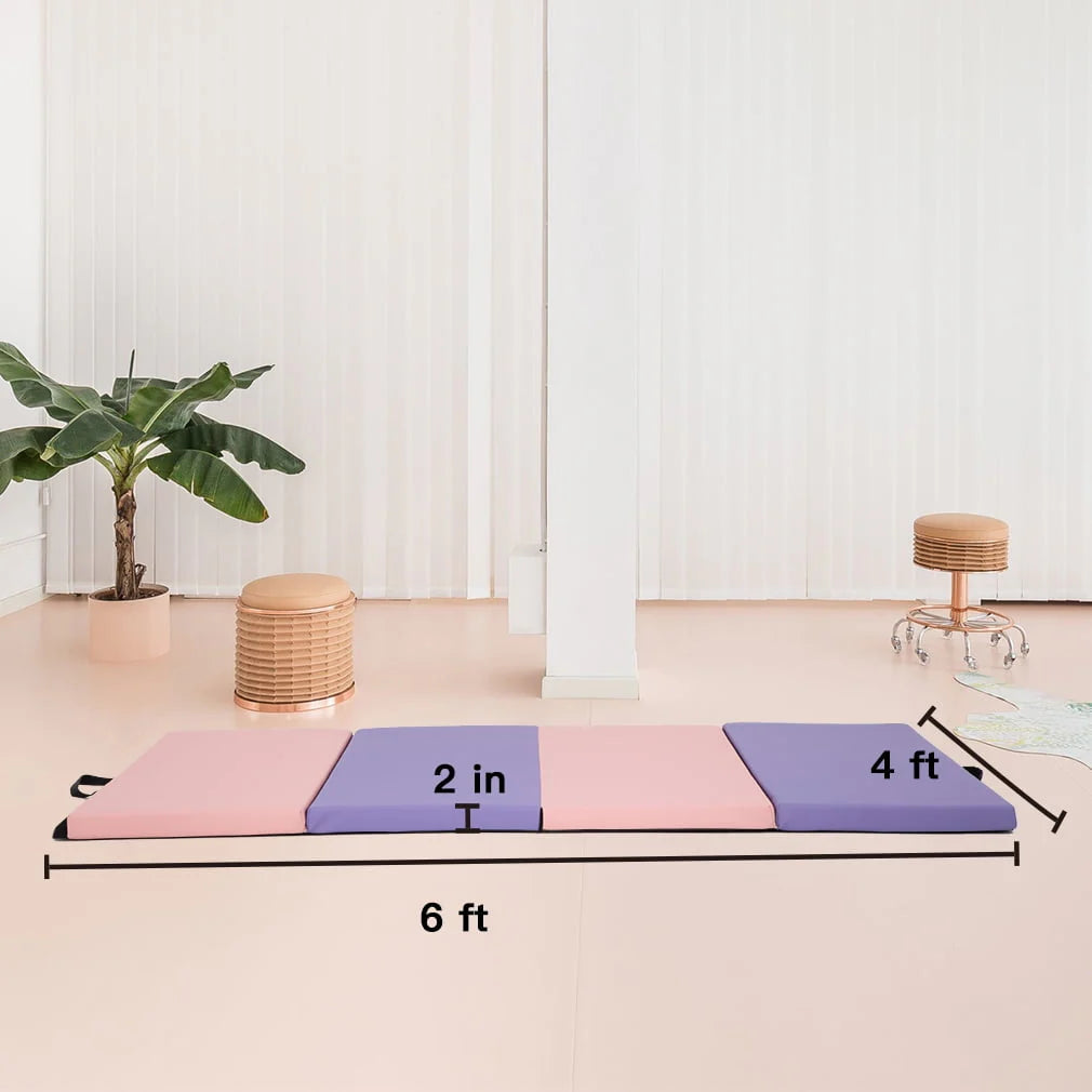 6'x4'x2" Thick 4 Folding Gymnastics Mat Q8271