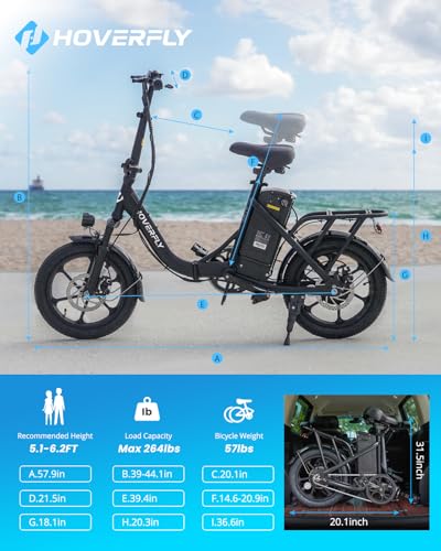 16" Folding Electric Bike with Removable Battery U9677