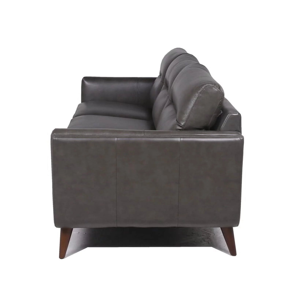 Mid-Century Leather Sofa in Gray W390