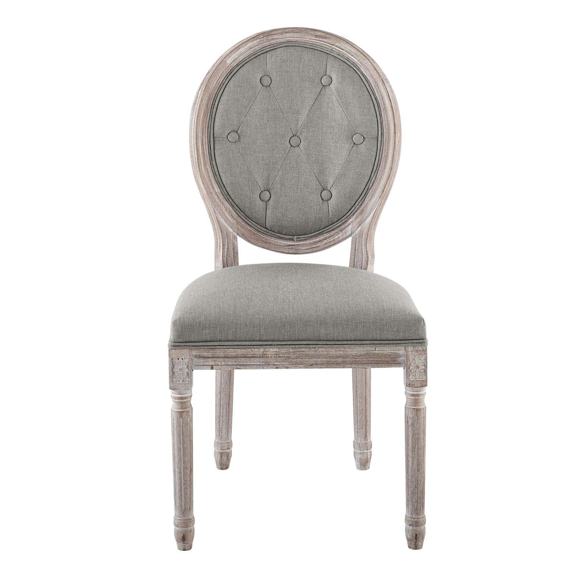 Light Grey Fabric Wood Dining Chair Z654479