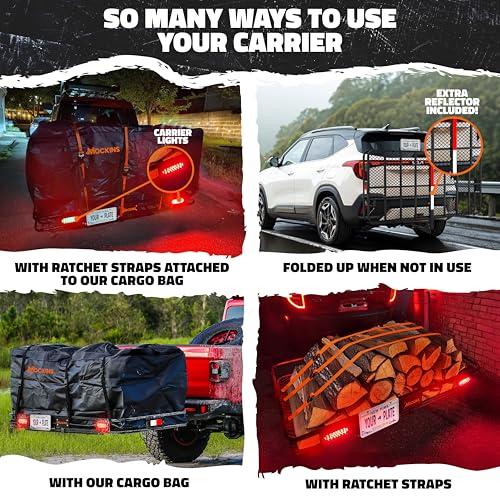 72"x36"x6" Folding Trailer Hitch Cargo Carrier with Waterproof Cargo Bag Z762