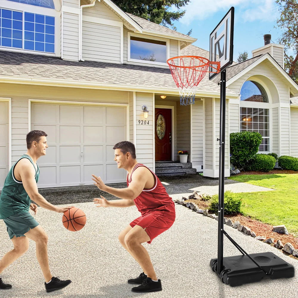 8ft-10ft Portable Basketball Hoop System with Wheels N137