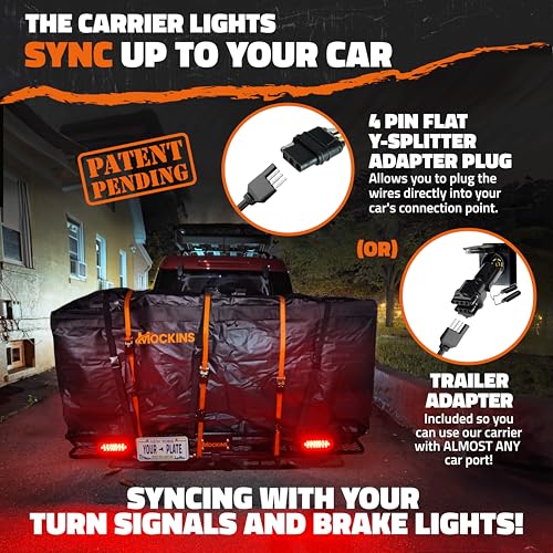 72"x36"x6" Folding Trailer Hitch Cargo Carrier with Waterproof Cargo Bag Z762