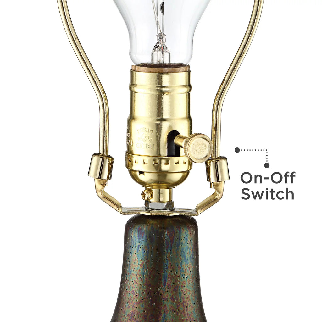 21" High Brown Wood Ceramic Table Lamp H89615
