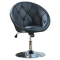 Black Faux Leather Swivel Accent Chair B576654