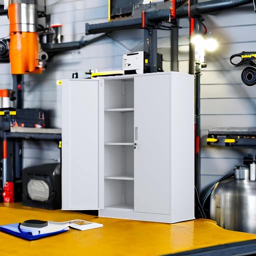 Black 3 Shelf Locking Metal Storage Cabinet A1241