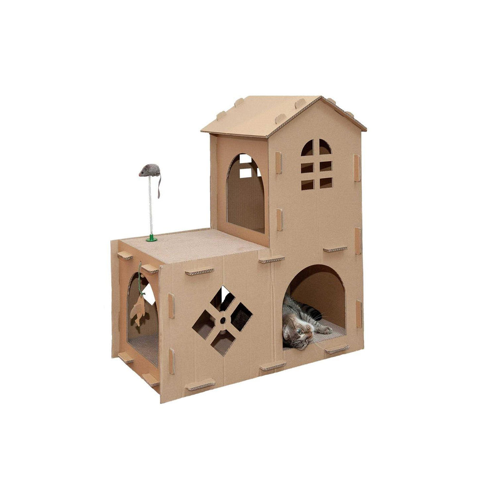 Corrugated Cat Scratcher House with Catnip H516