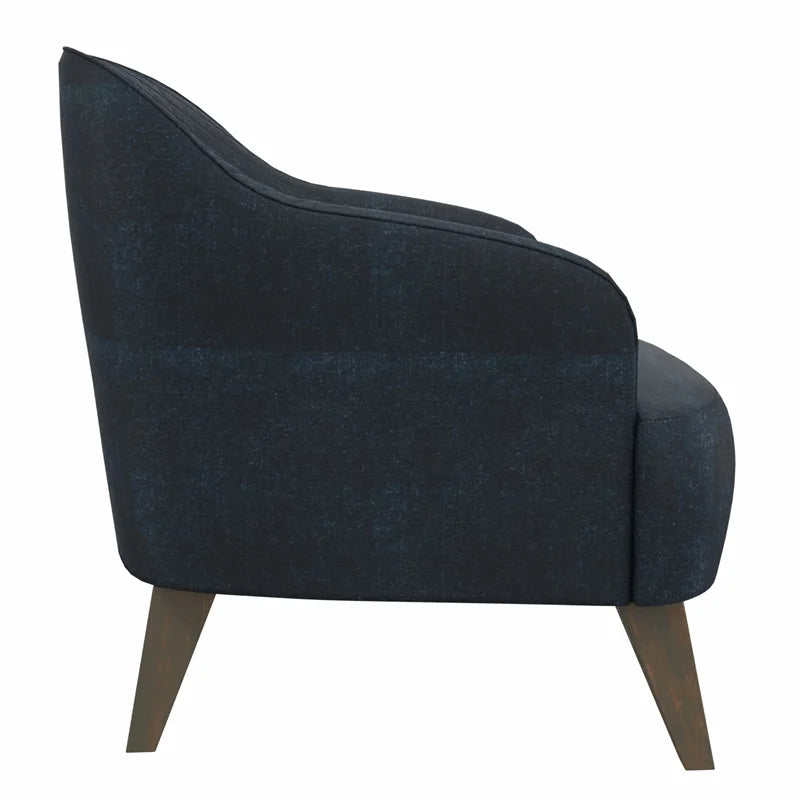 Navy Fabric & Wood Armchair J30650