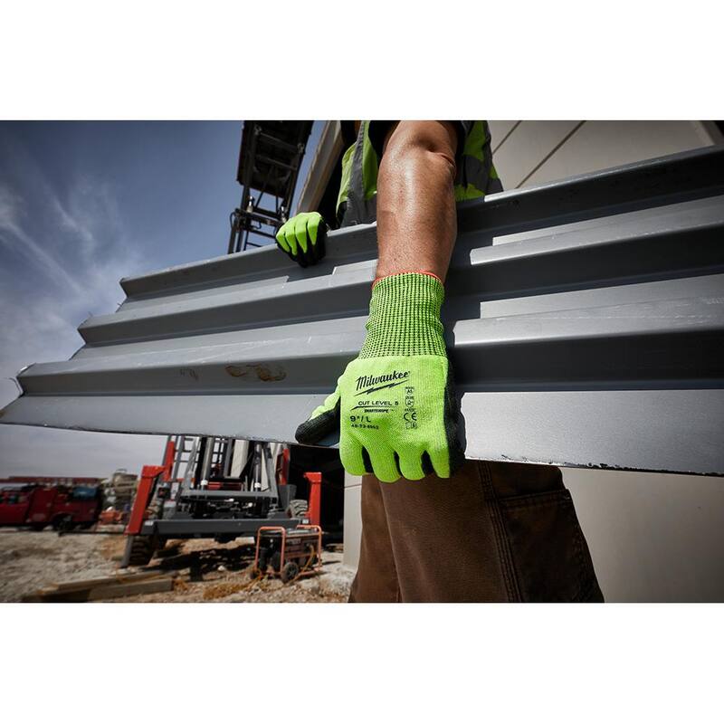 High Visibility Level 5 Cut Resistant Polyurethane Dipped Work Gloves 12-Pack K583