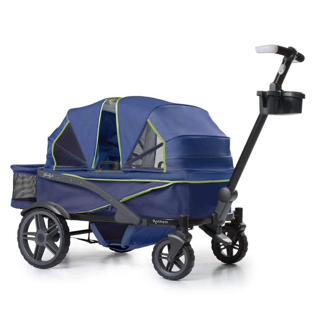 4-Seater Wagon Stroller with Rugged Wheels and Removable Canopy Y406388