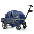 4-Seater Wagon Stroller with Rugged Wheels and Removable Canopy Y406388
