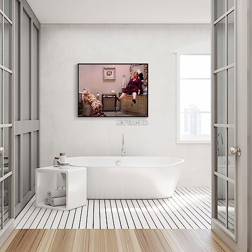 Black White Bathroom Canvas Wall Art Prints 12x16in Unframed F41307