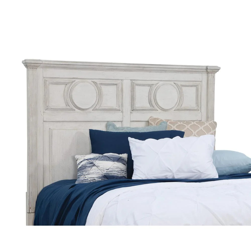 Antique White Wood King Headboard Y297