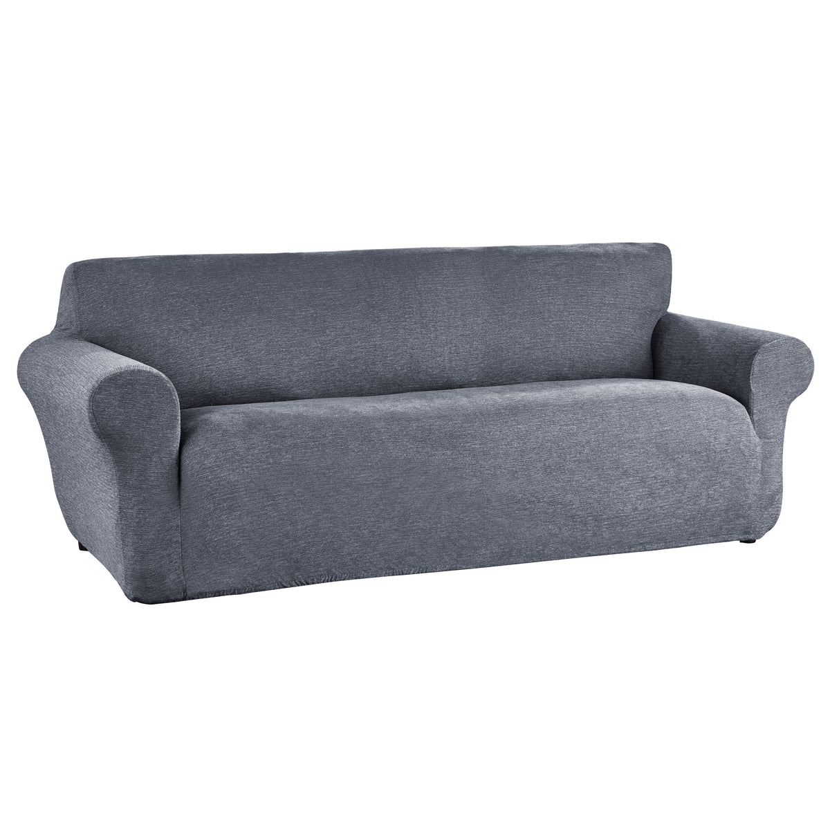 Blue Chenille Stretch-to-Fit Sofa Slipcover I892