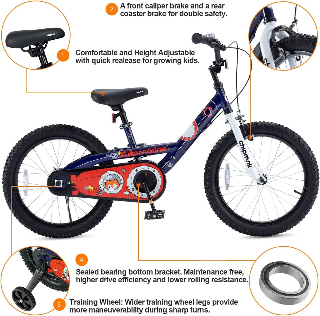 18 In Blue Steel Bike with Kickstand L86677