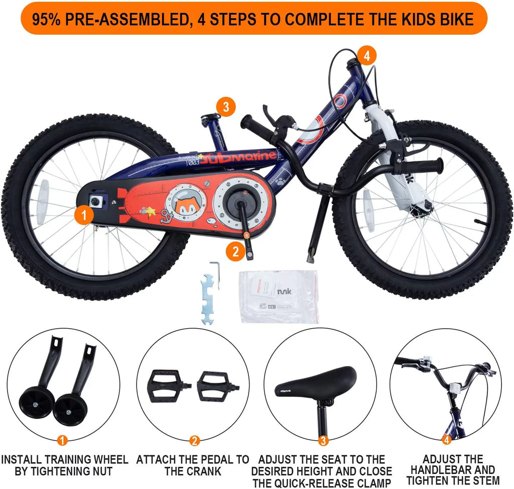 18 In Blue Steel Bike with Kickstand L86677