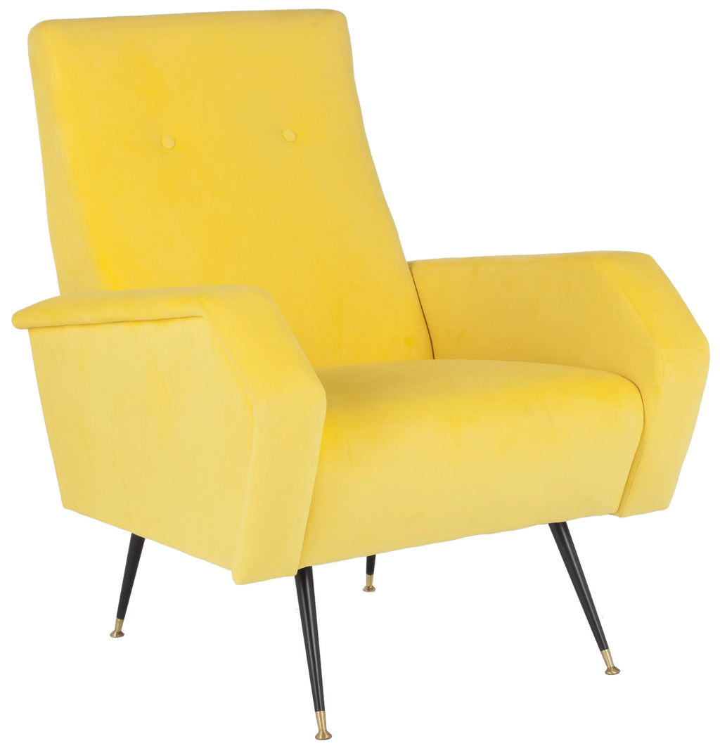 Yellow Velvet Accent Chair I1676