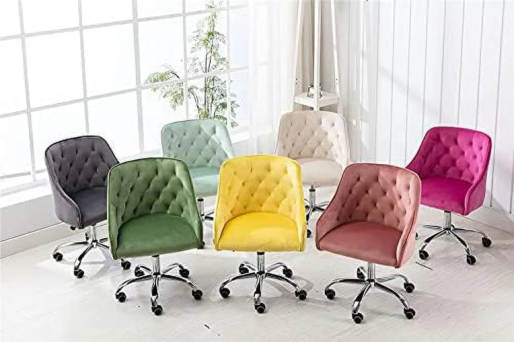 Velvet Upholstered Tufted Desk Chair W823966