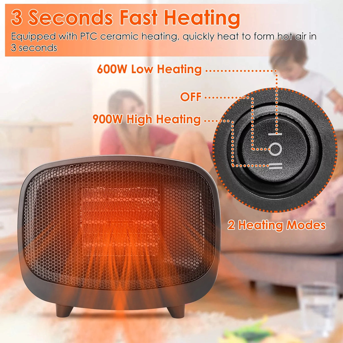 Mini Electric Space Heater Fan M76420