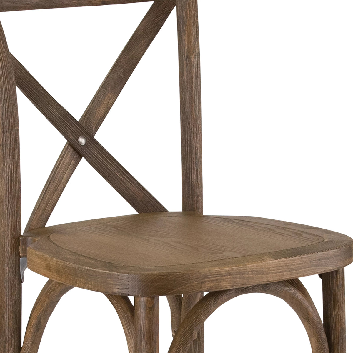 Dark Antique Wood Cross Back Barstool W713