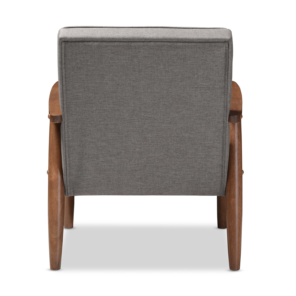 Grey Fabric Upholstered Wooden Lounge Chair Y7759