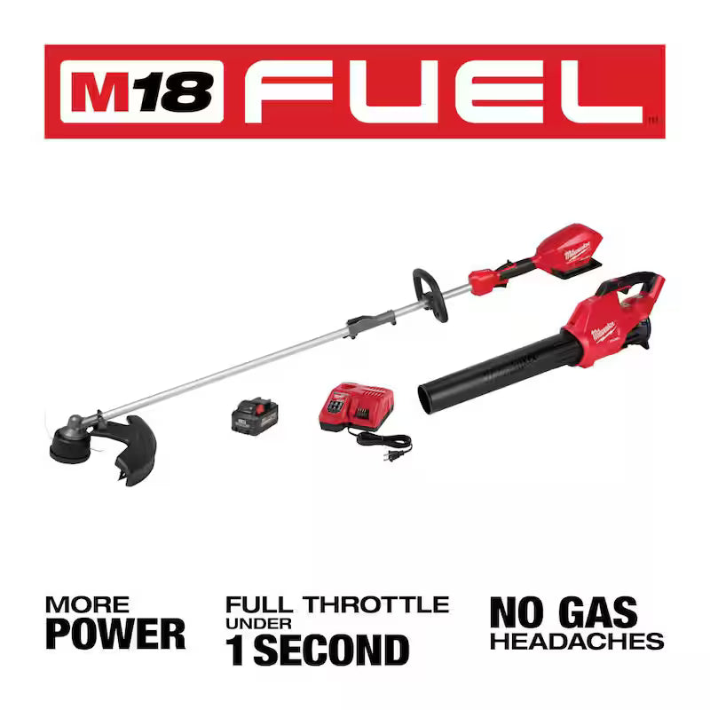 18V Lithium-Ion Brushless Cordless String Trimmer/Blower Combo Kit with Pole Saw Attachment Y539