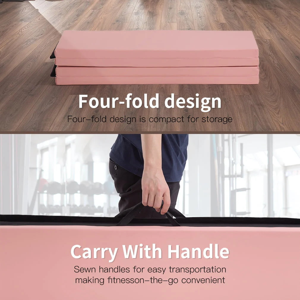 6'x4'x2" Thick 4 Folding Gymnastics Mat Q8271