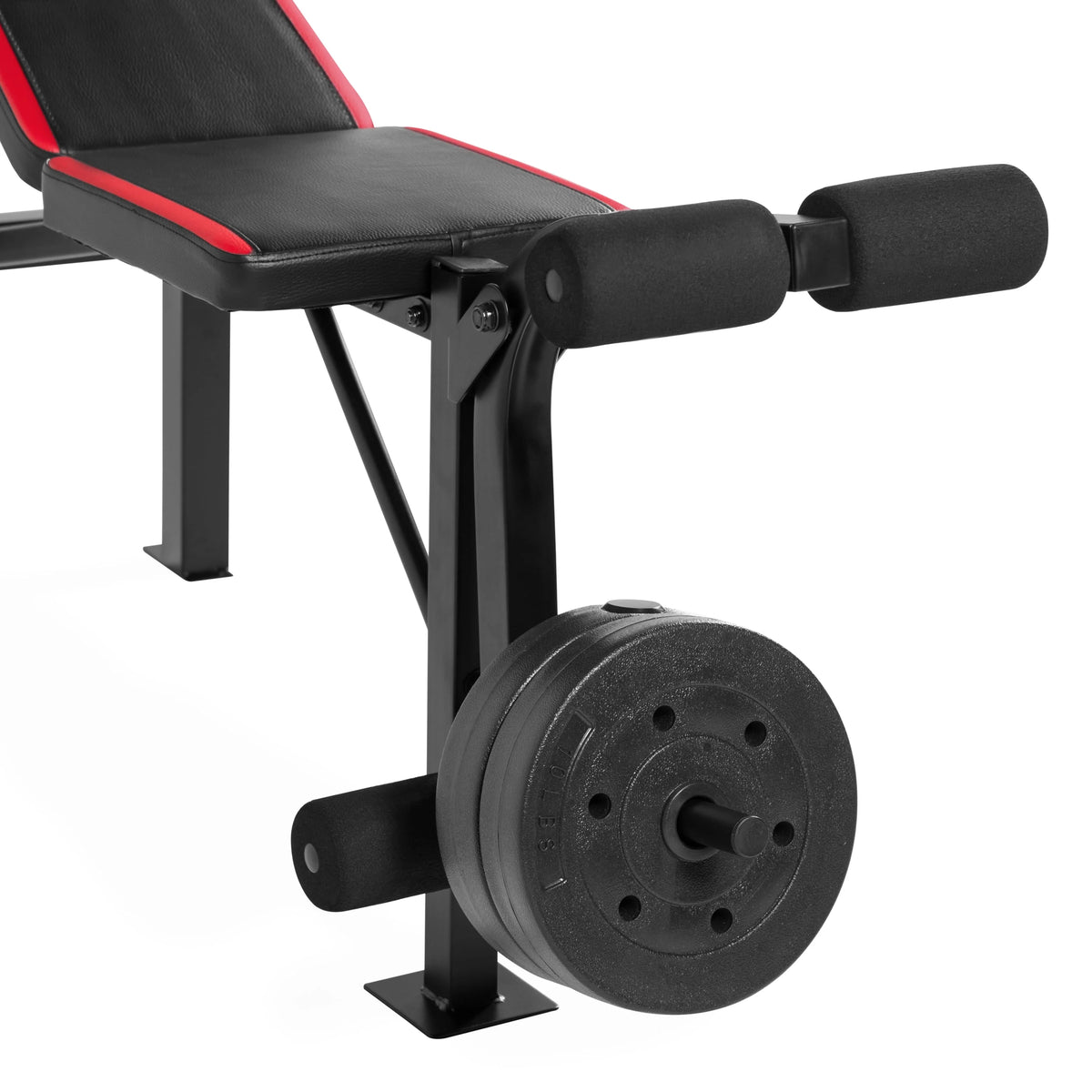 Adjustable Weight Bench with Rack and 90 lb Vinyl Weight Set J9293