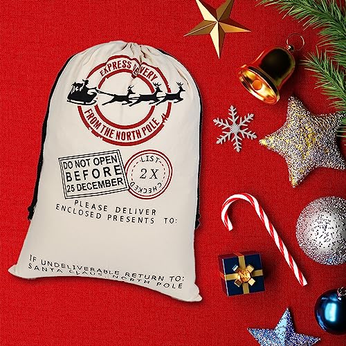 6 Pack Cotton Canvas Gift Bags With Drawstrings H38835