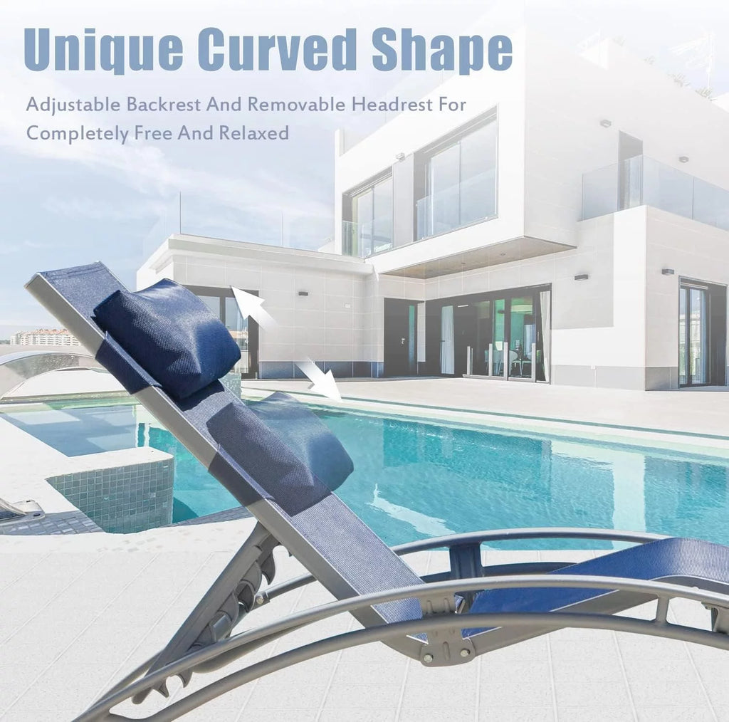 Aluminum Lounge Chair Set of 3 with Side Table L16660