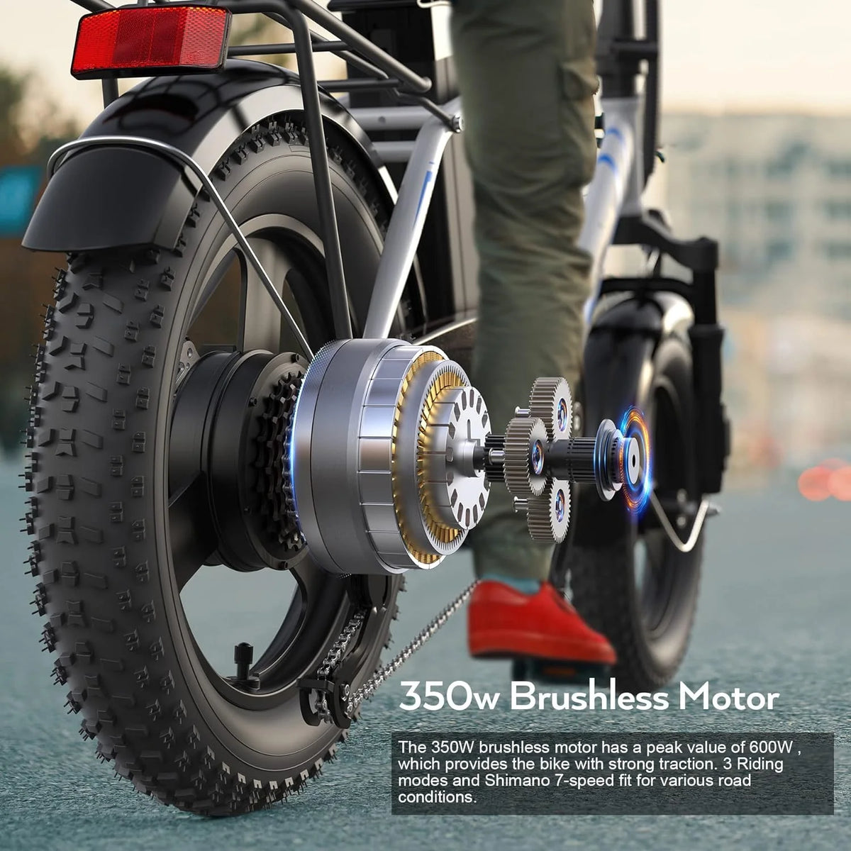 350W Folding Electric Bike 16 x 3.0 Fat Tire B682