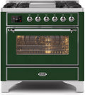 36 Dual Fuel Natural Gas Range Emerald Green Chrome Trim L5817