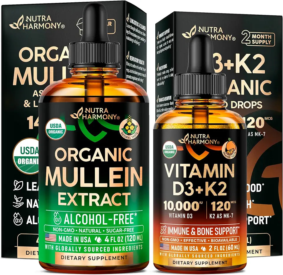 Organic Mullein & Vitamin D3 K2 Drops W93512