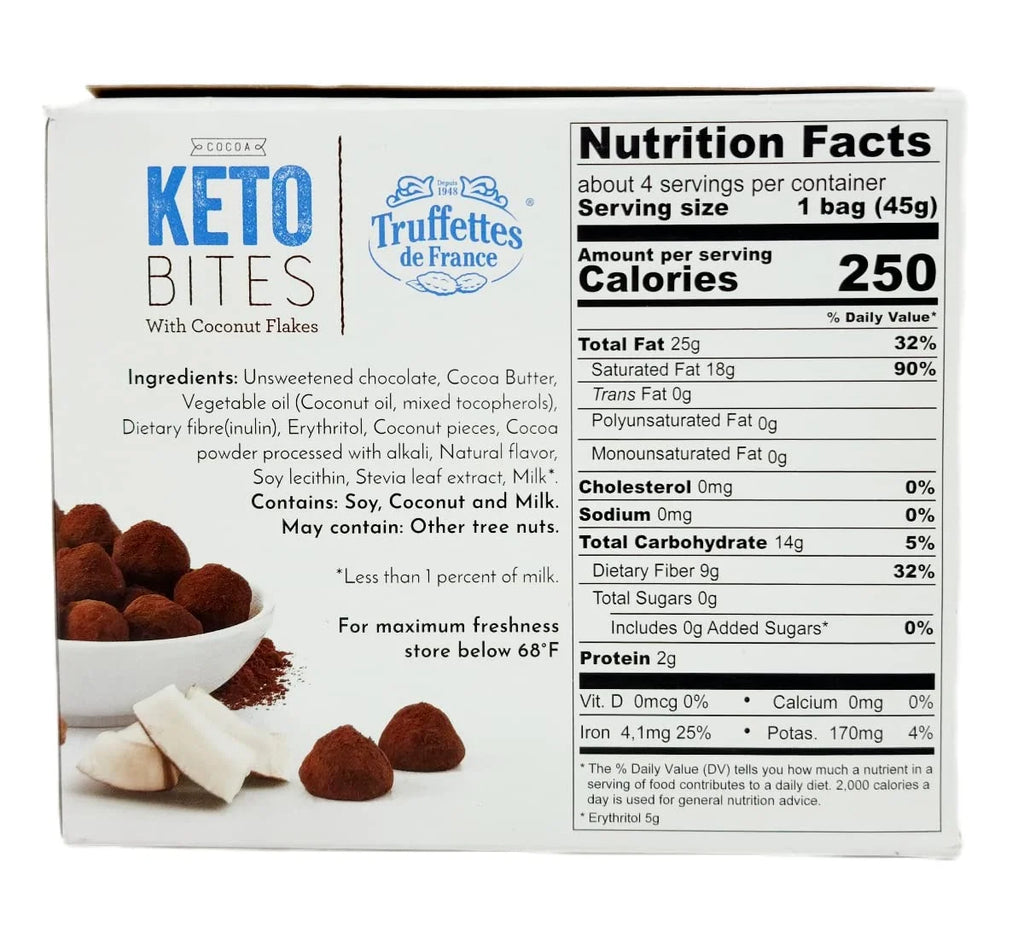 Gluten Free Coconut and Cocoa Truffles 8 Snack Bags F4857