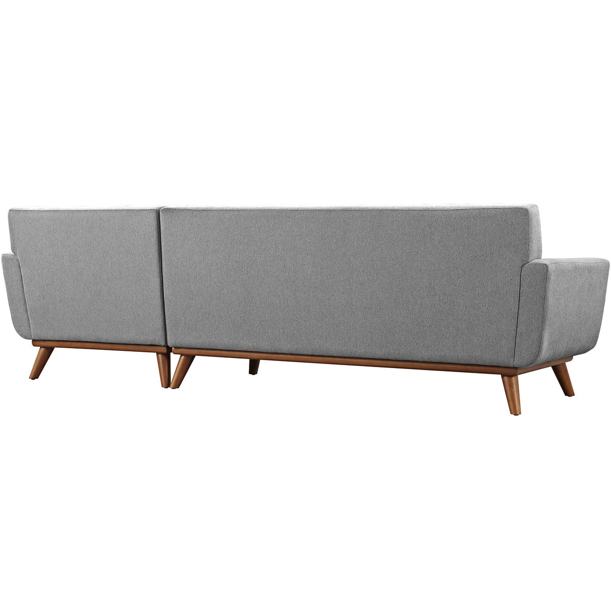 Right-Facing Grey Fabric Sectional Sofa U679