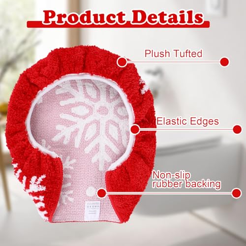 Red White Snowflake Toilet Seat Cover T5522
