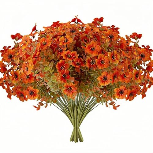12 Bundles Artificial Autumn Violets PE Silk E922