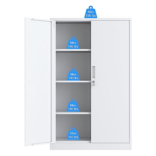 Black 3 Shelf Locking Metal Storage Cabinet A1241