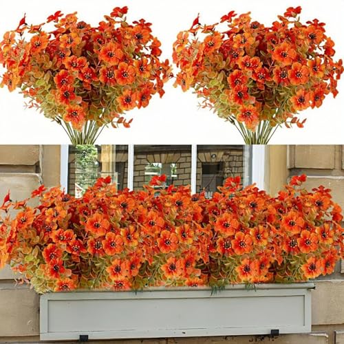 12 Bundles Artificial Autumn Violets PE Silk E922