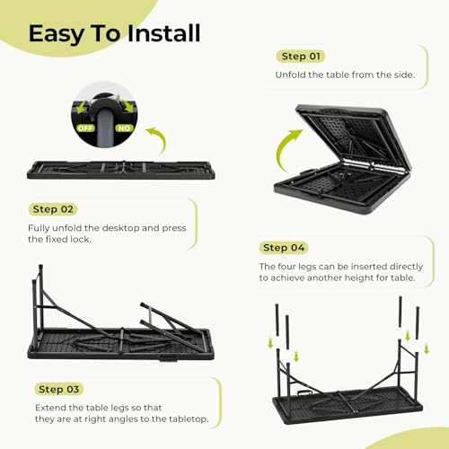 Black 4ft Folding Table P694429